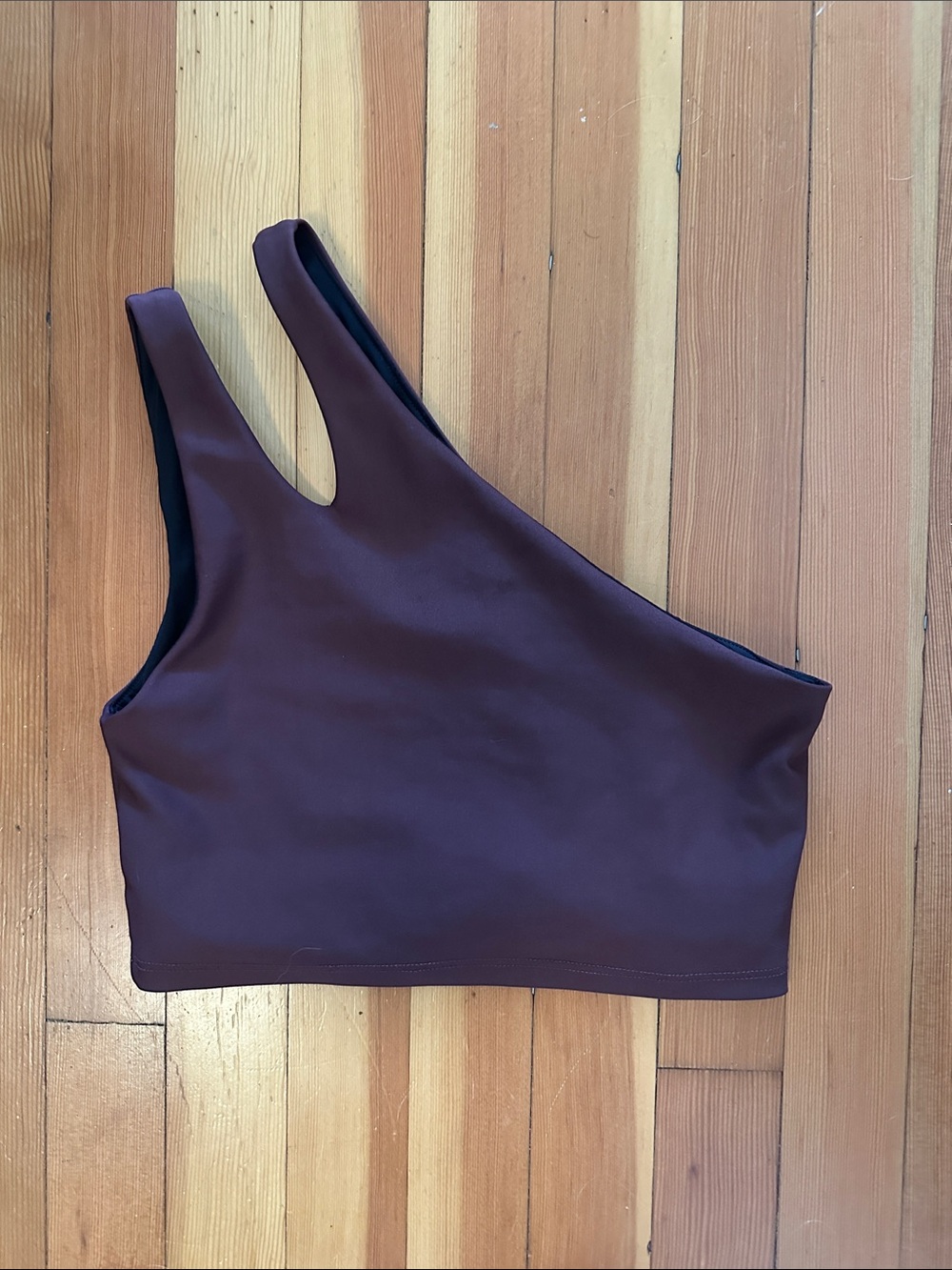 Peloton Black and Deep Plum Athletic Crop Top